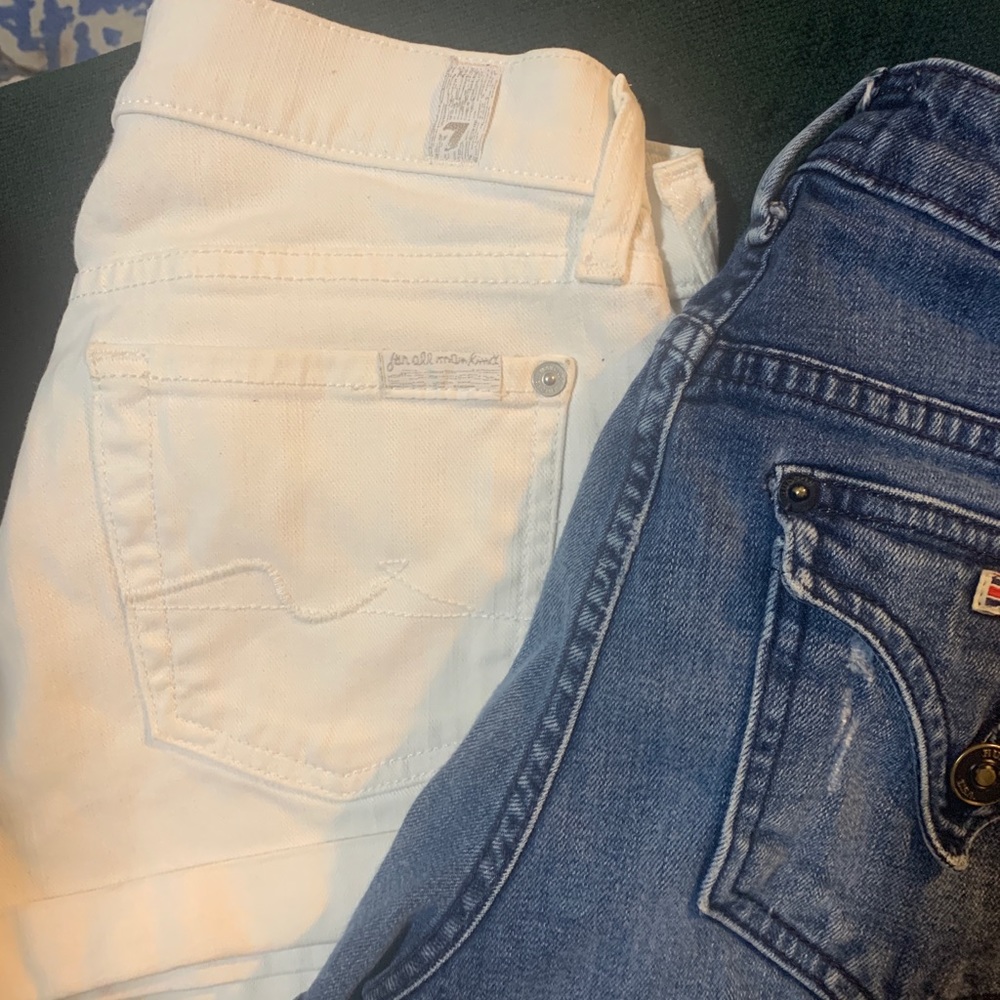 7 for all mankind white jean shorts